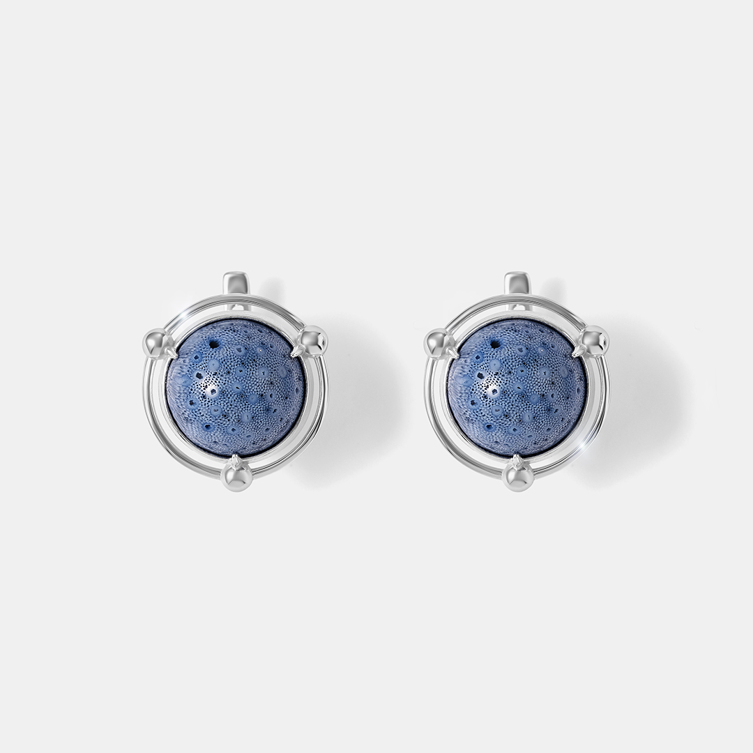 Серебряные серьги с кораллами Акори