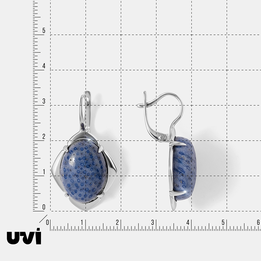 Серебряные серьги с кораллами Акори