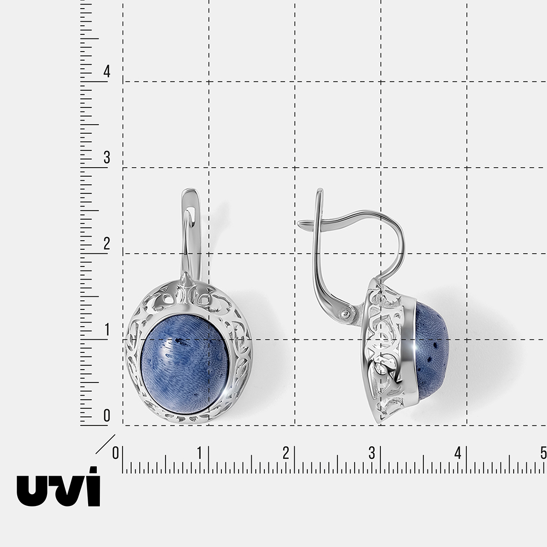 Серебряные серьги с кораллами Акори