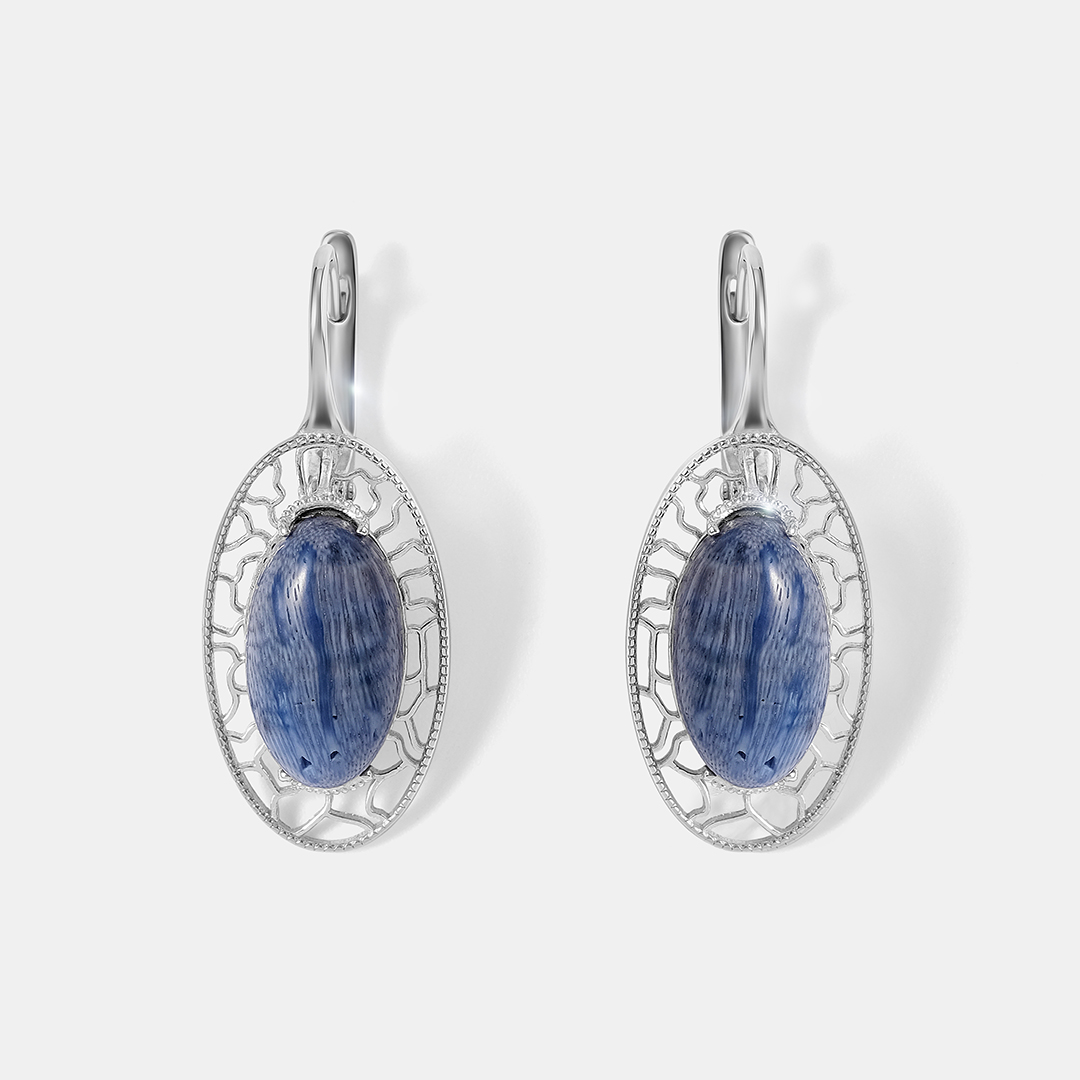 Серебряные серьги с кораллами Акори