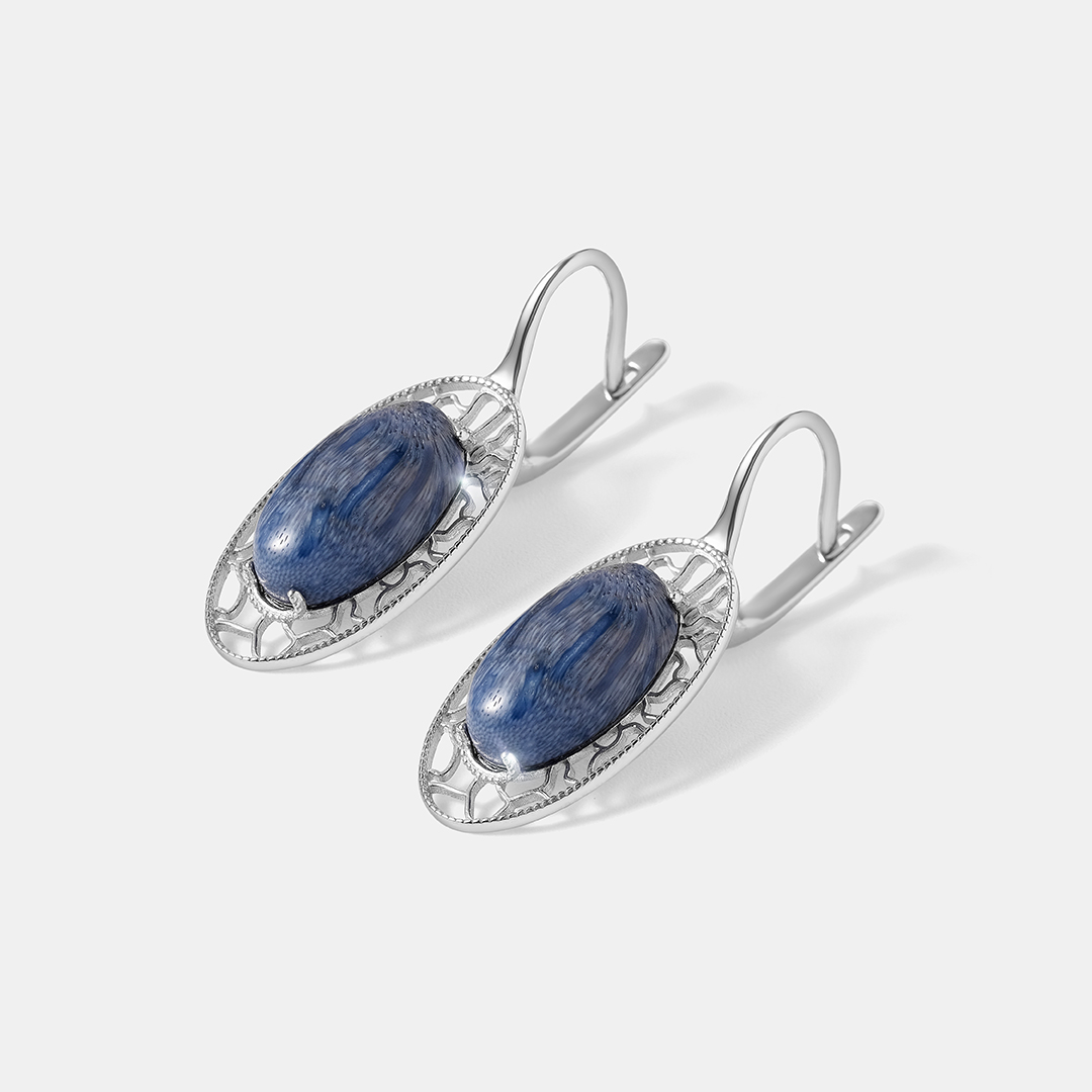 Серебряные серьги с кораллами Акори