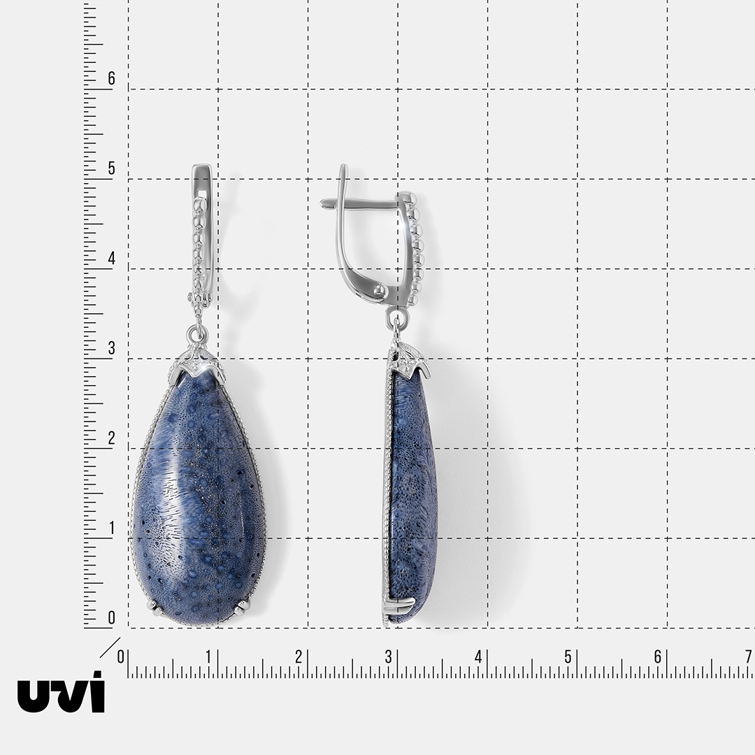 Серебряные серьги с кораллами Акори