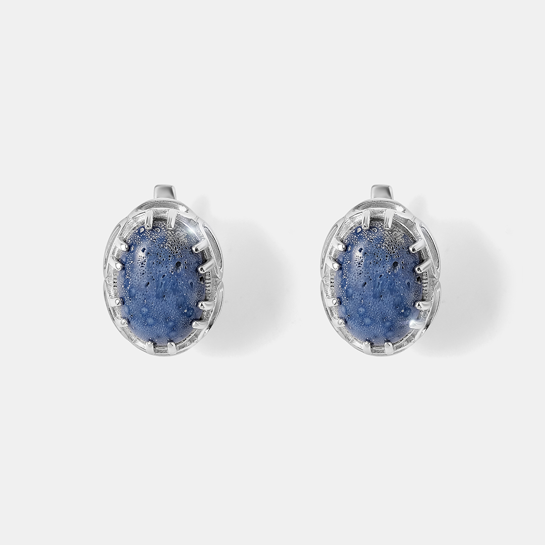 Серебряные серьги с кораллами Акори