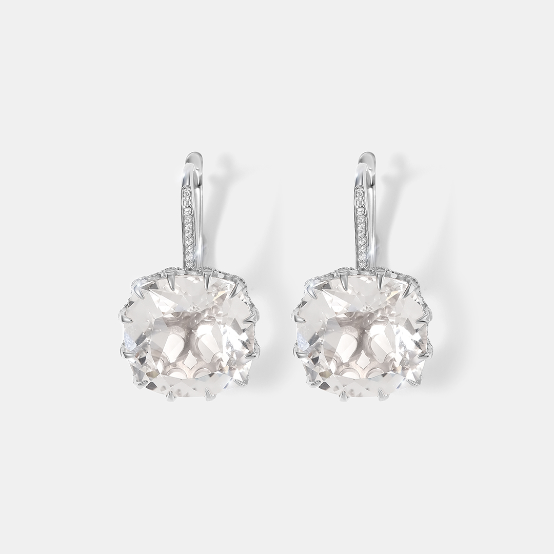 Серебряные серьги с горным хрусталем