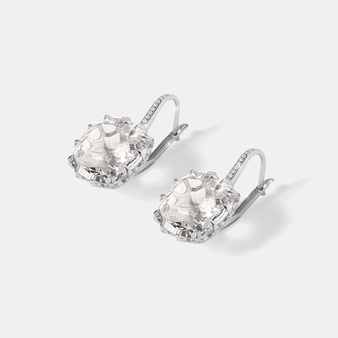 Серебряные серьги с горным хрусталем