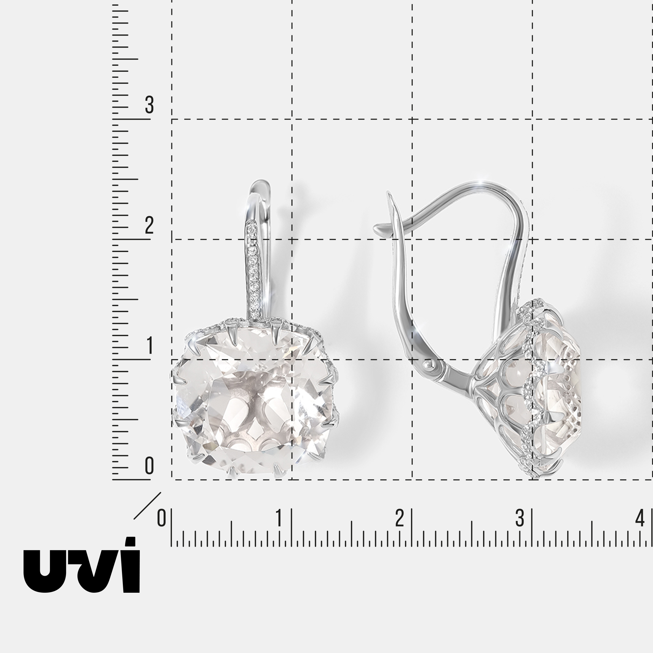 Серебряные серьги с горным хрусталем