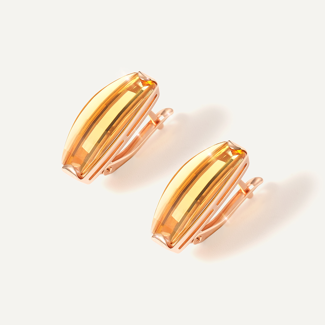 Серебряные серьги с цитринами