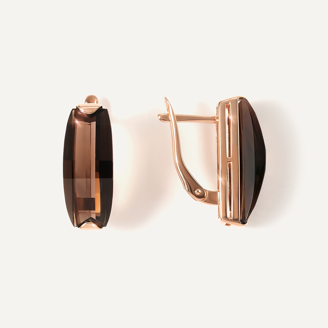 Серебряные серьги с раухтопазами