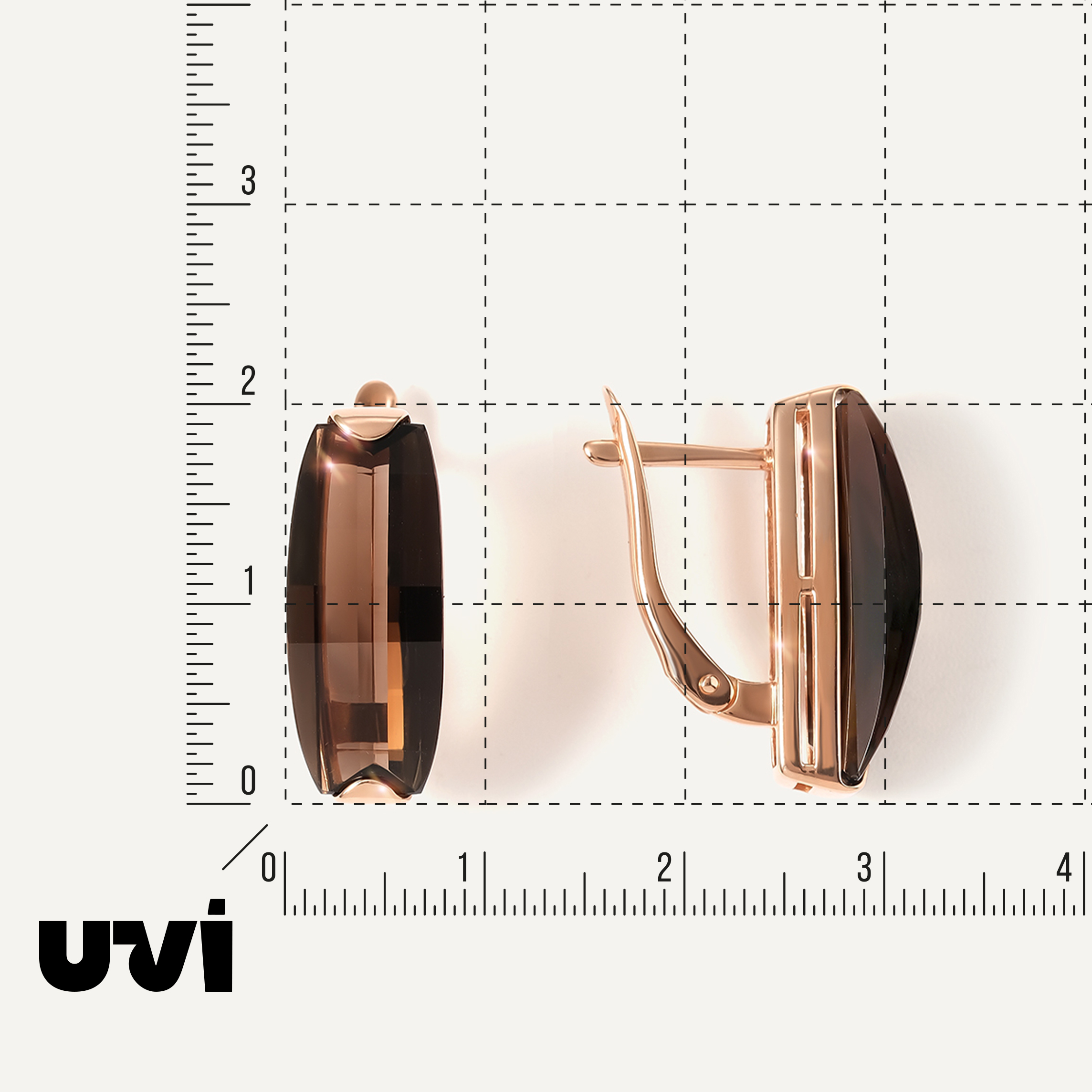 Серебряные серьги с раухтопазами