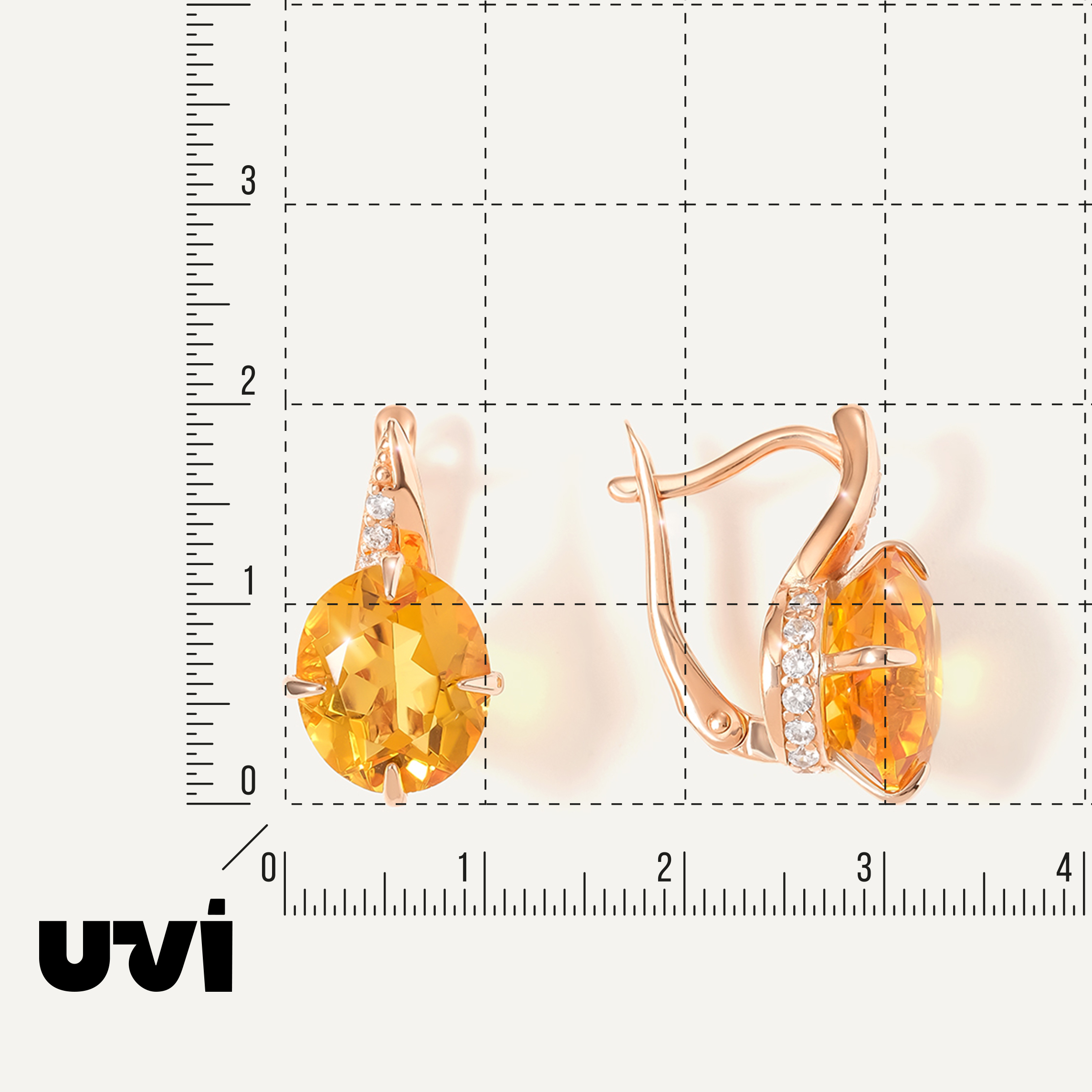 Серебряные серьги с цитринами