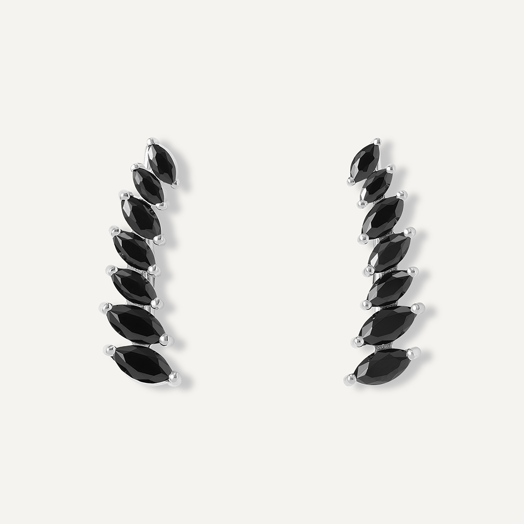 Серебряные серьги-каффы со шпинелью