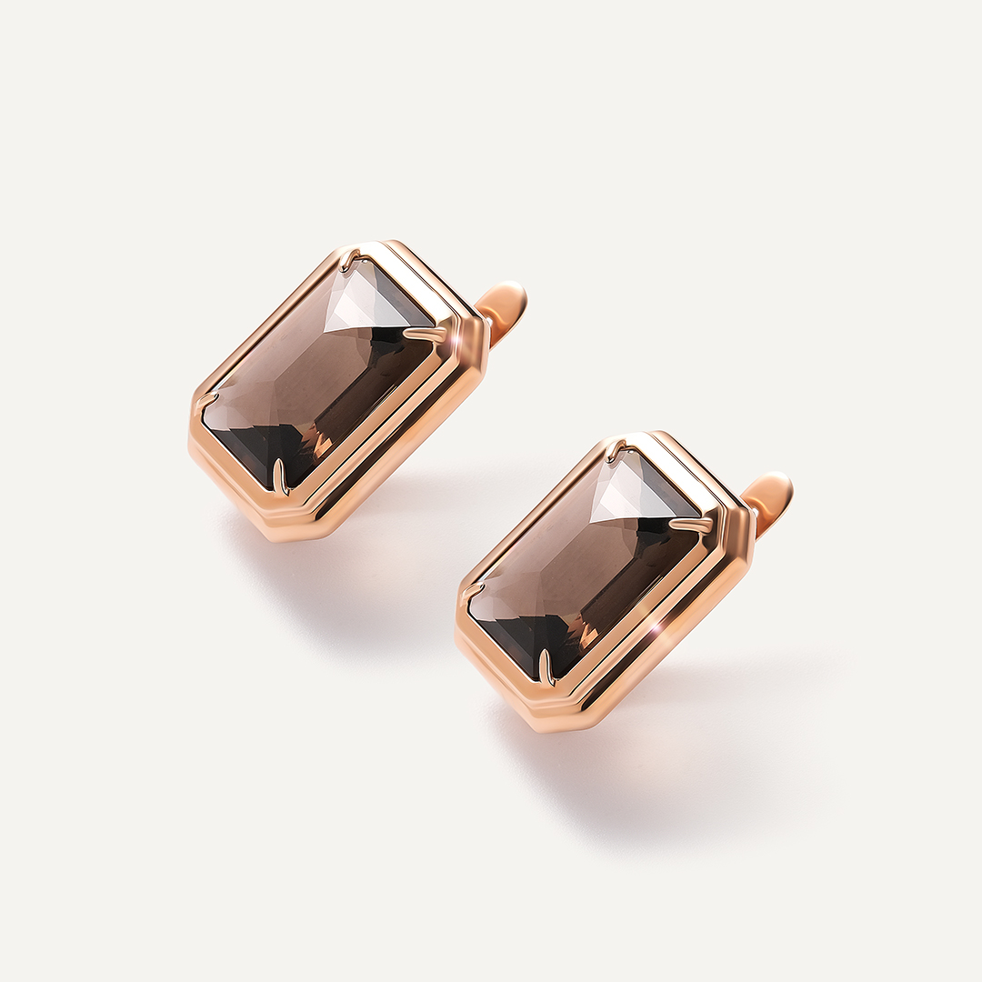 Серебряные серьги с раухтопазами