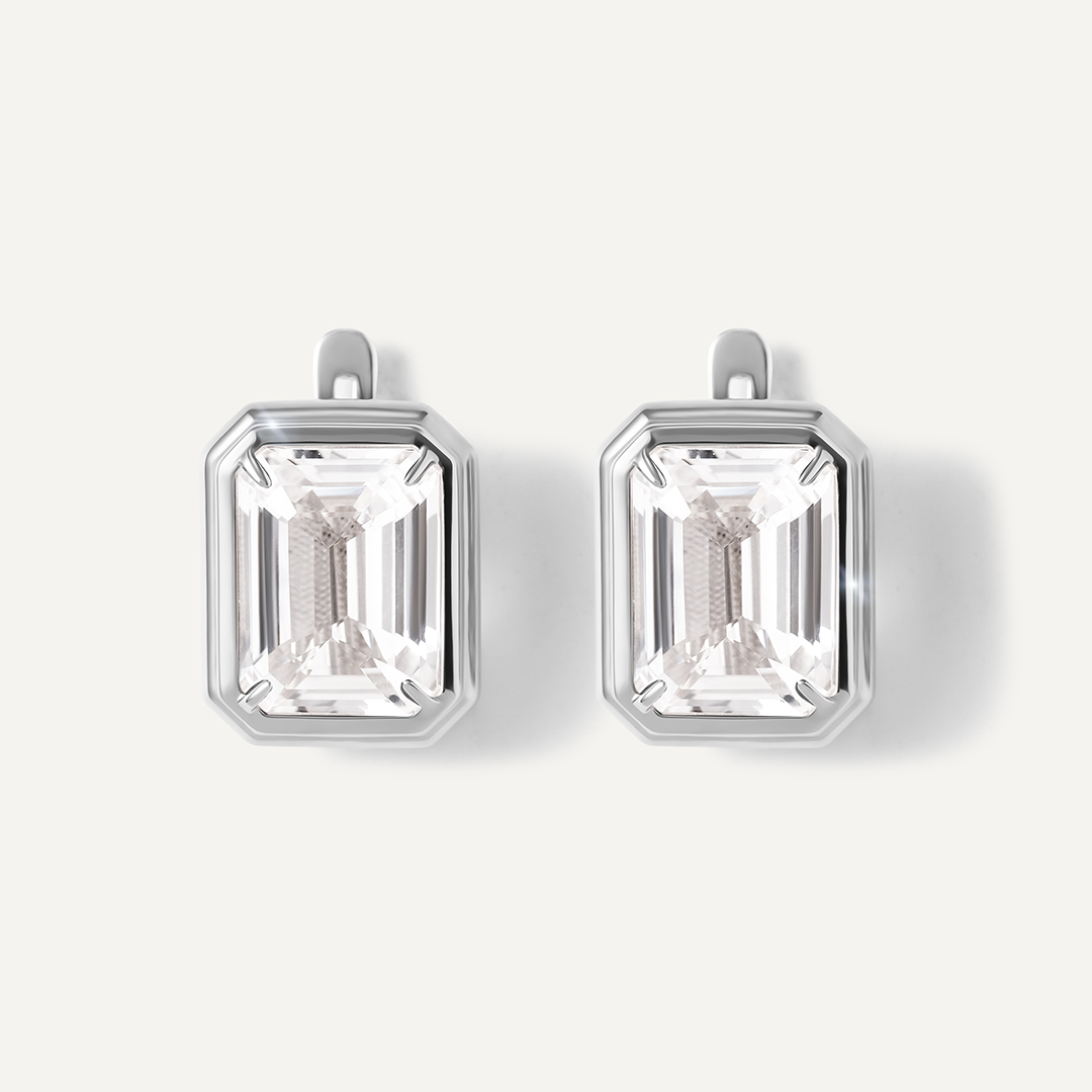 Серебряные серьги с горным хрусталем