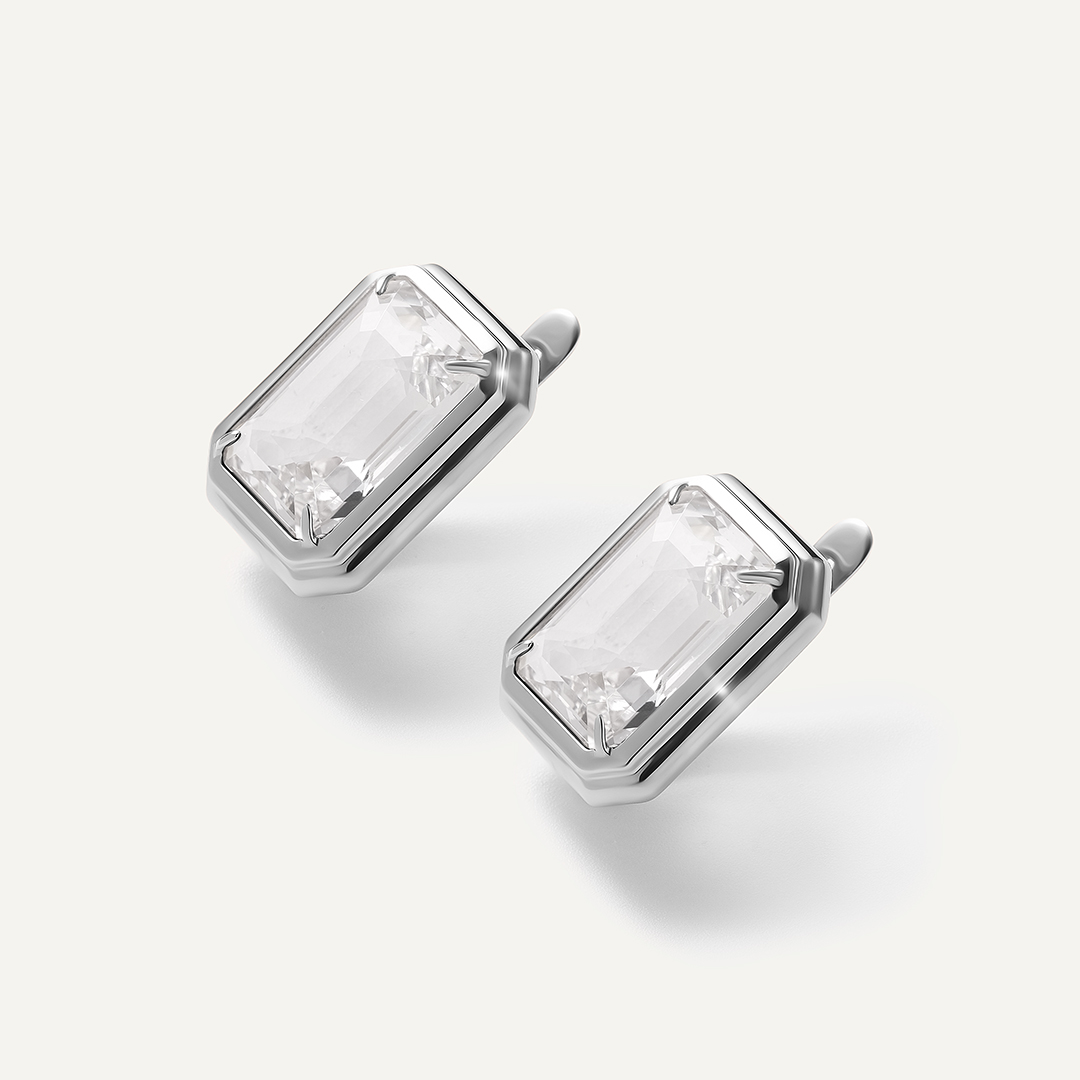 Серебряные серьги с горным хрусталем