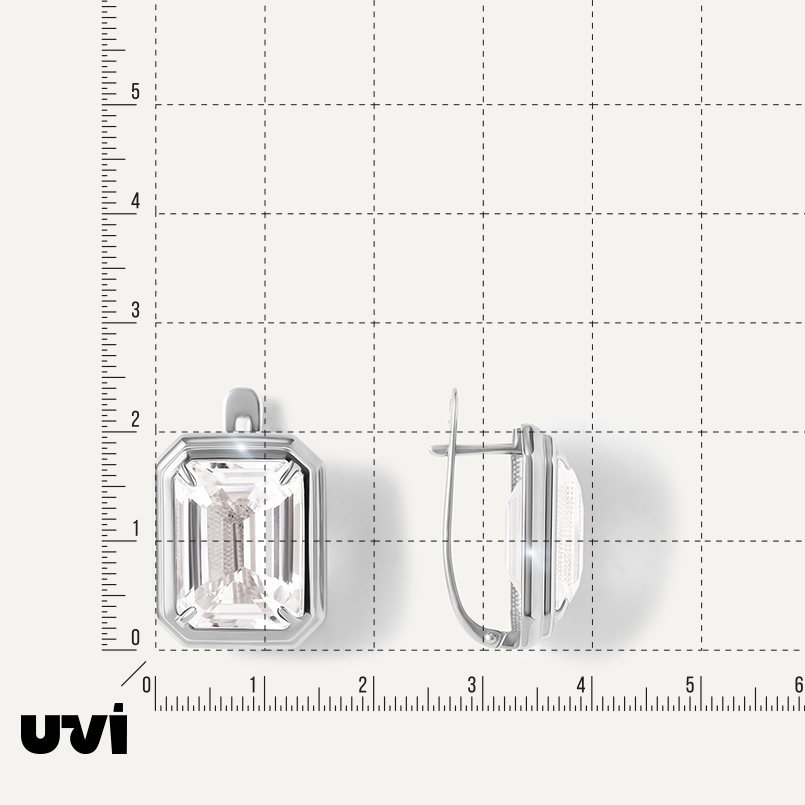 Серебряные серьги с горным хрусталем