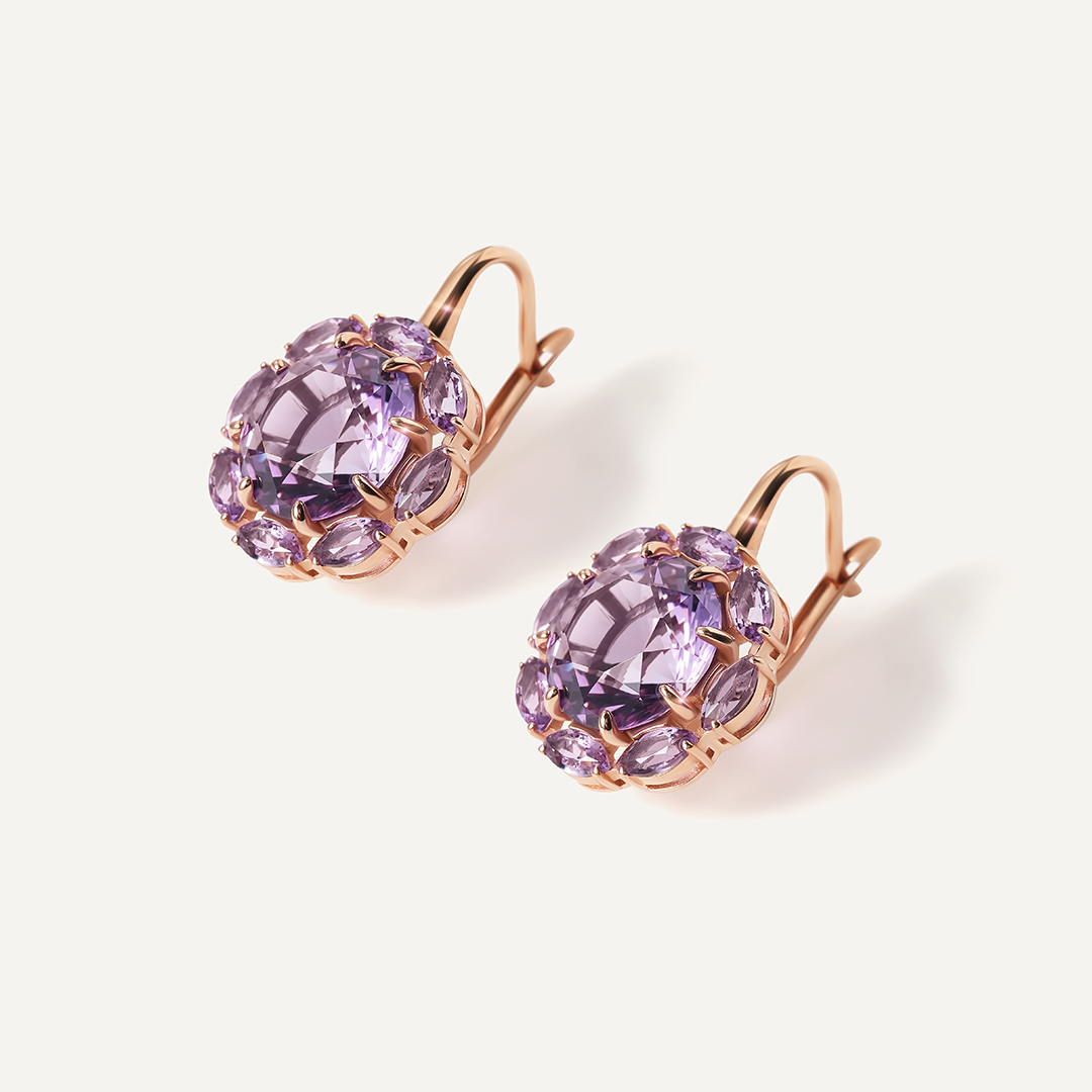 Серебряные серьги с аметистами