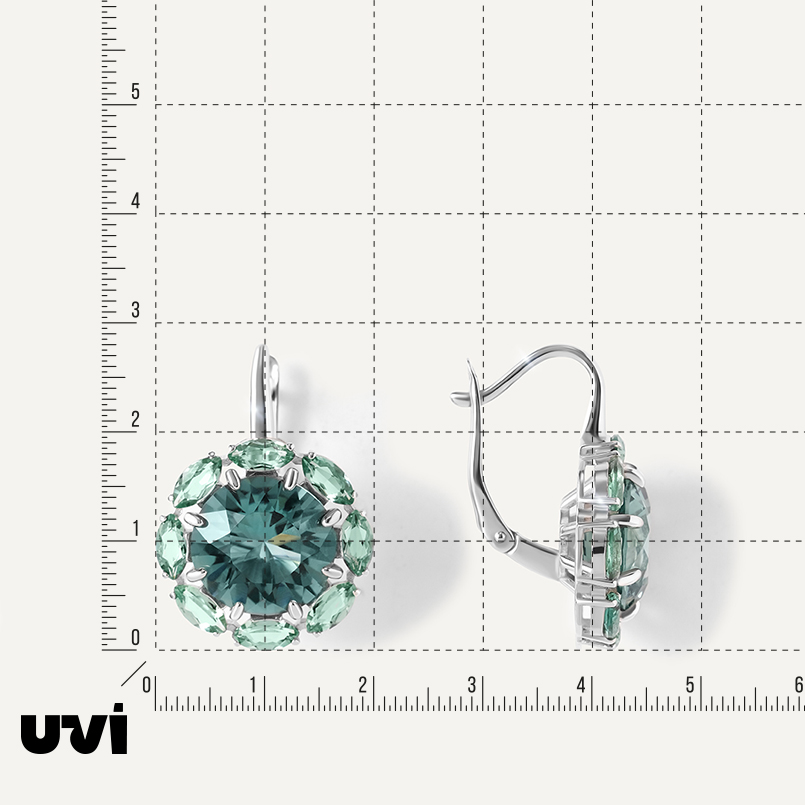 Серебряные серьги с празиолитами