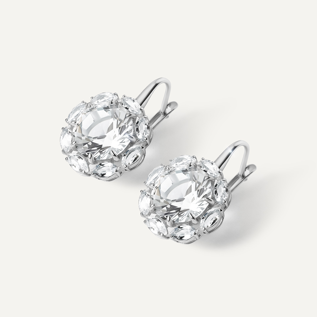 Серебряные серьги с горным хрусталем