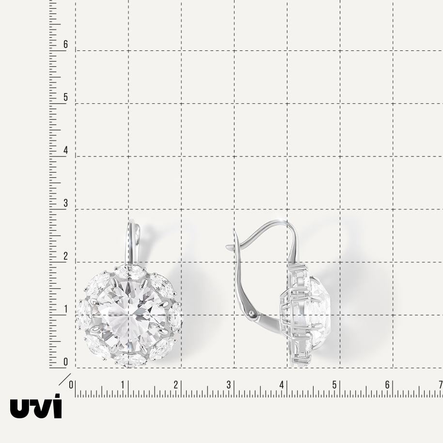 Серебряные серьги с горным хрусталем