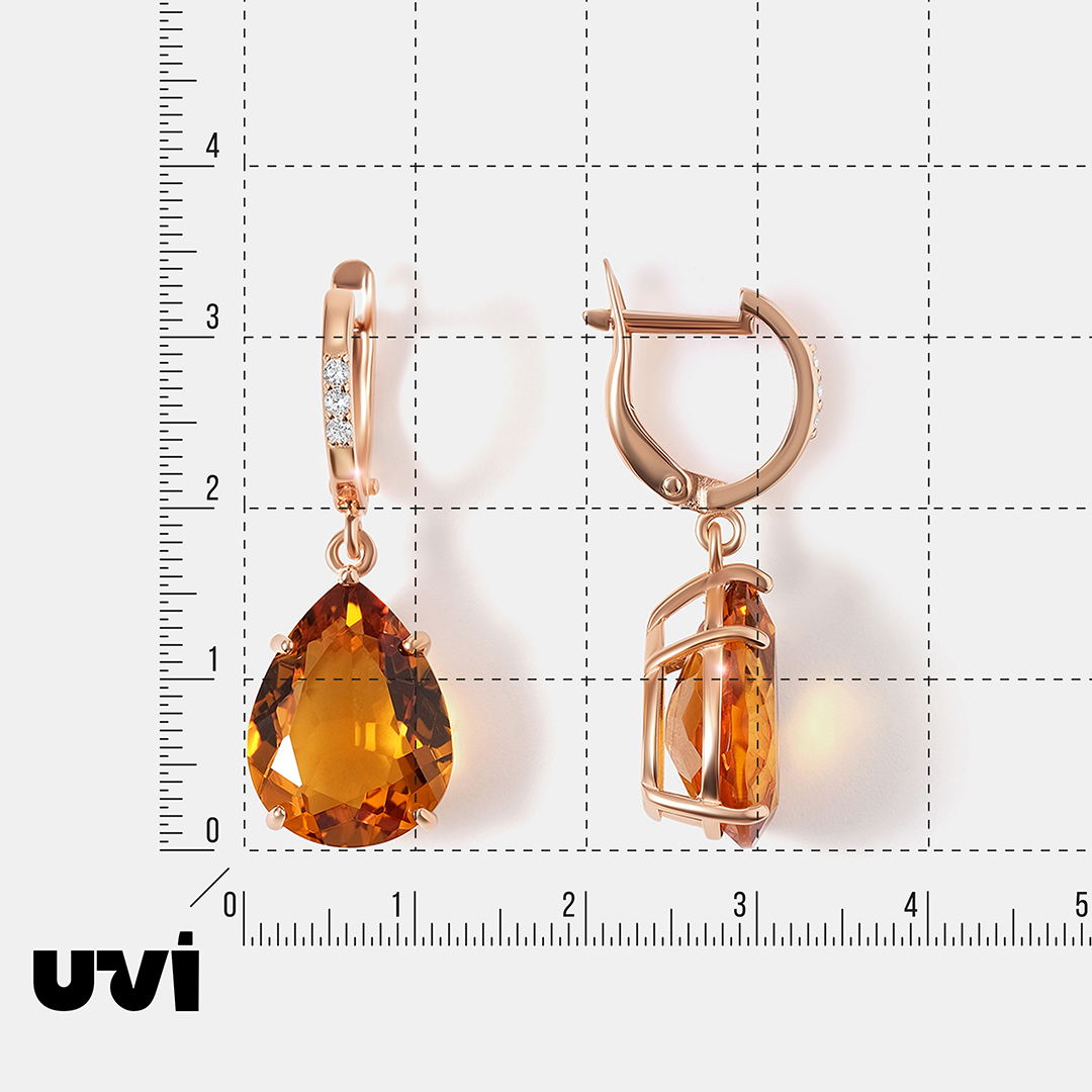 Серебряные серьги с цитринами