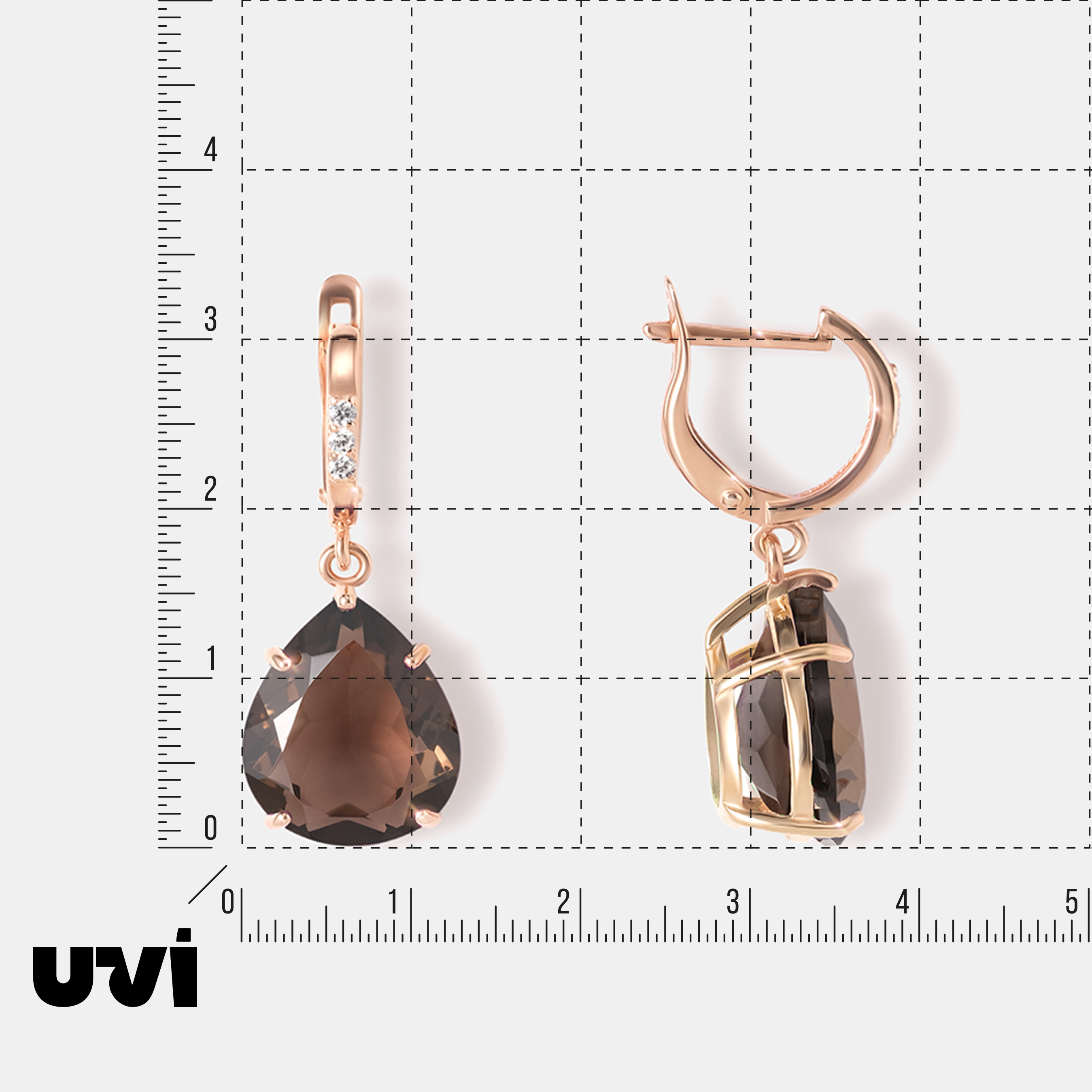 Серебряные серьги с раухтопазами
