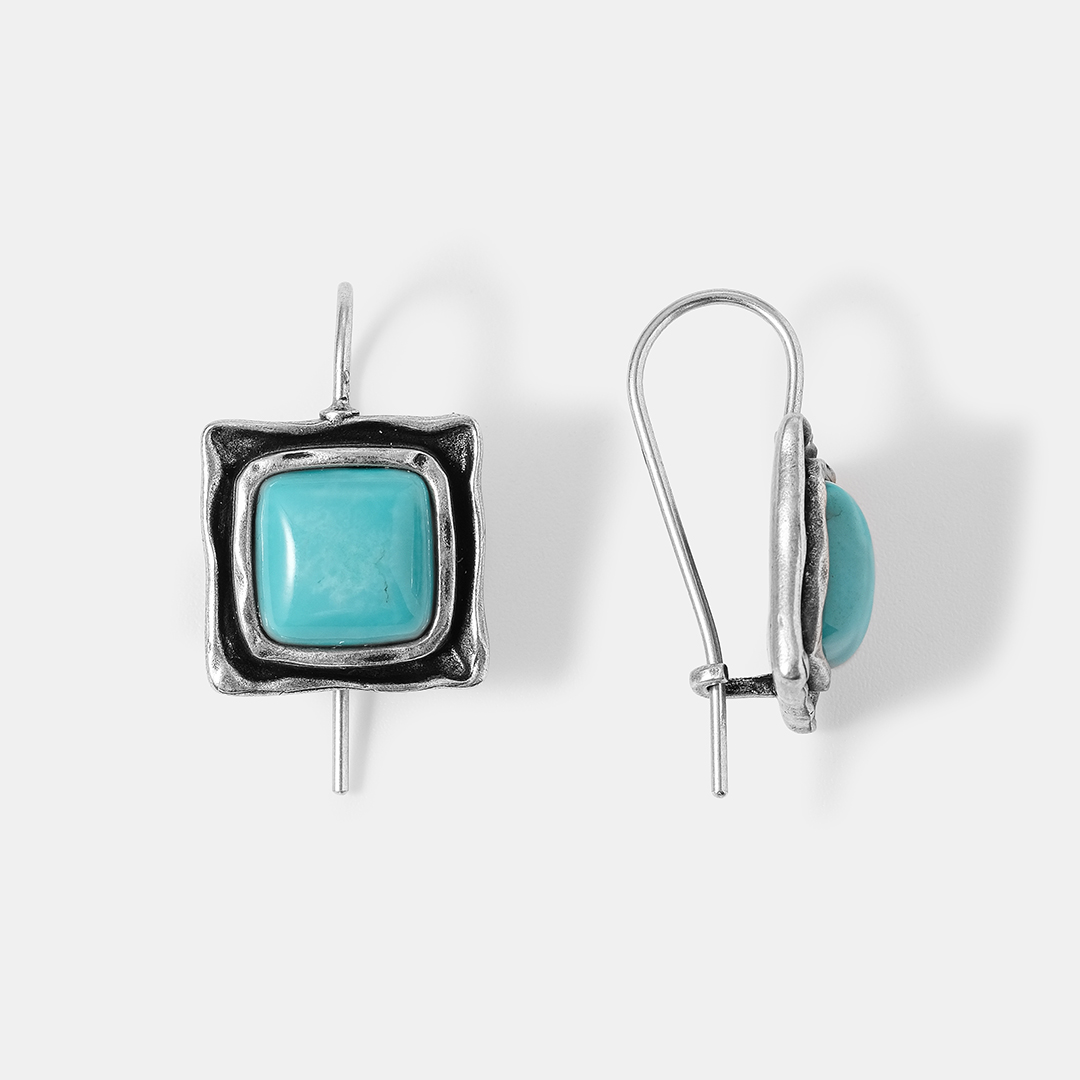 Серебряные серьги с бирюзой