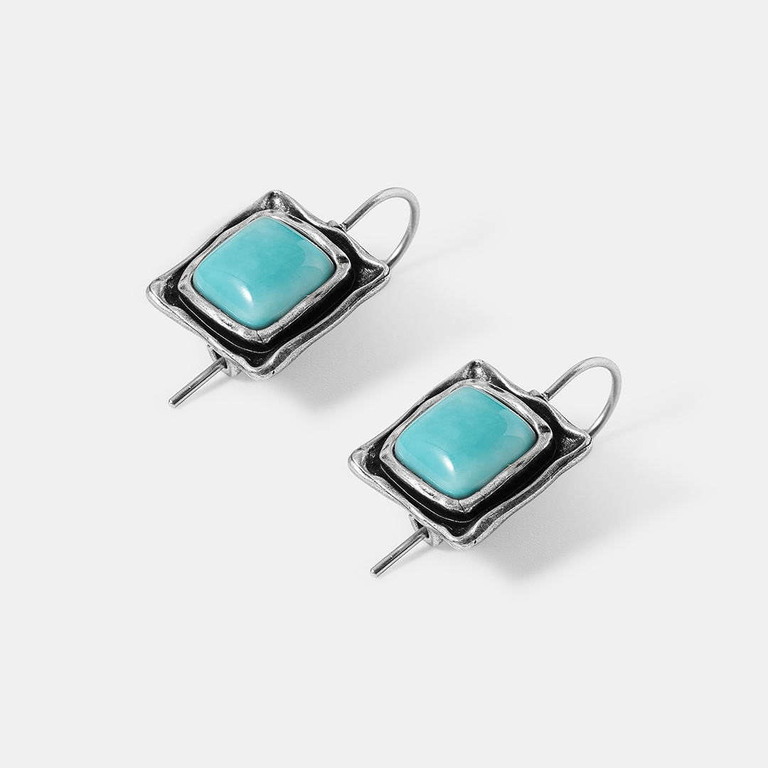 Серебряные серьги с бирюзой