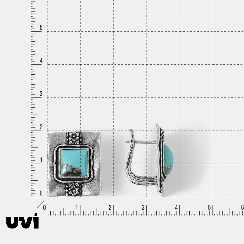 Серебряные серьги с бирюзой