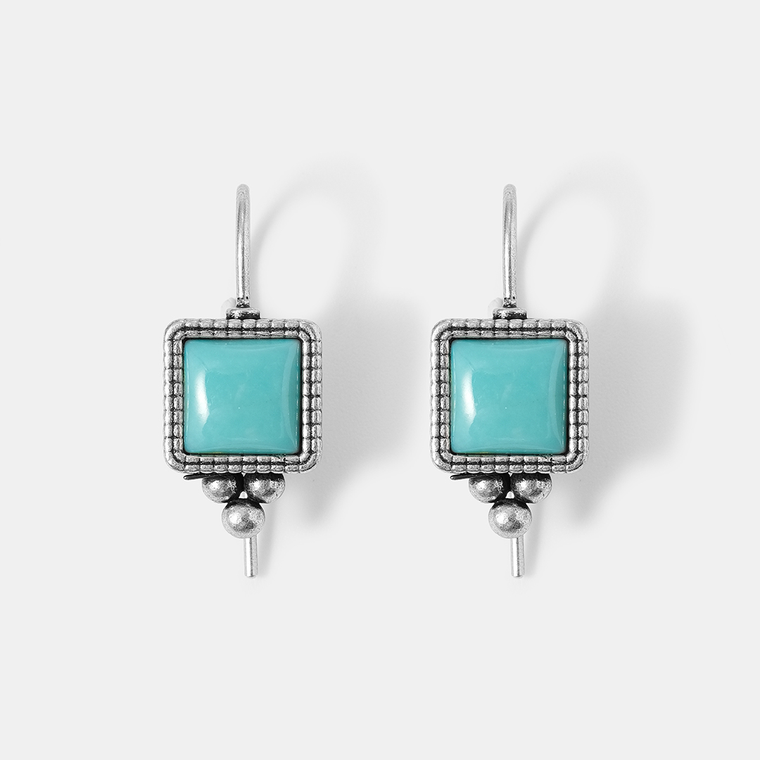 Серебряные серьги с бирюзой