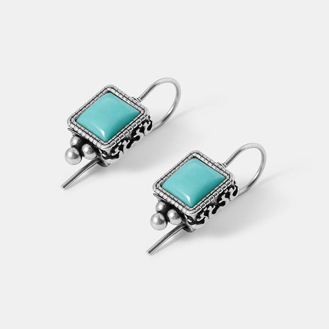 Серебряные серьги с бирюзой