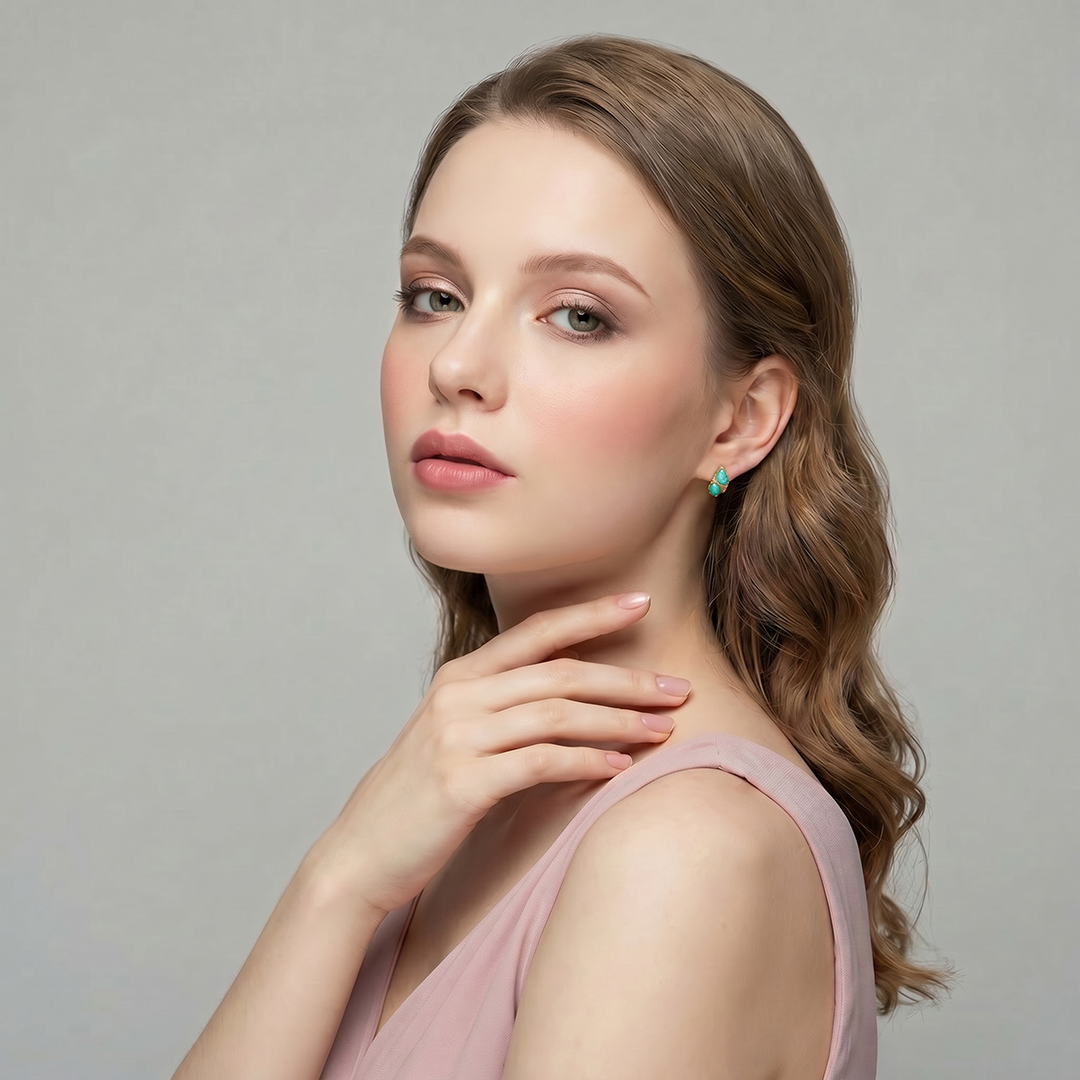 Серебряные серьги с амазонитами