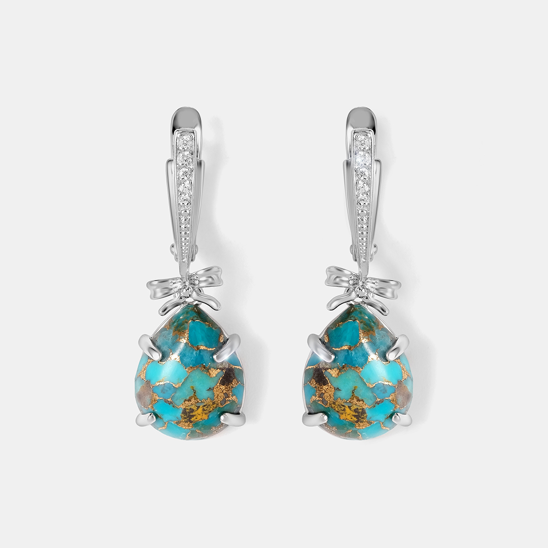 Серебряные серьги с бирюзой