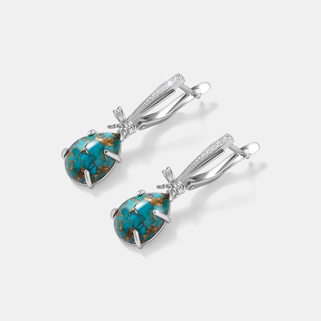 Серебряные серьги с бирюзой