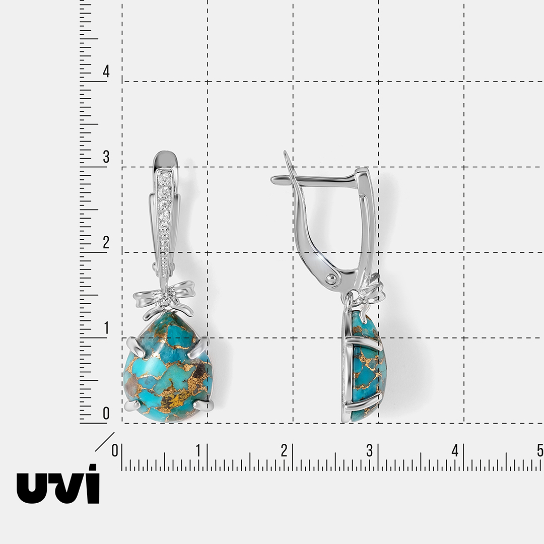 Серебряные серьги с бирюзой