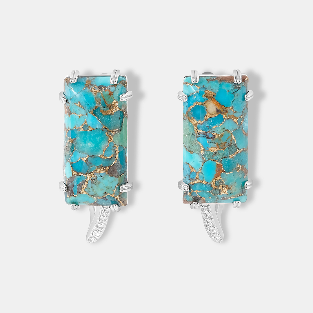 Серебряные серьги с бирюзой