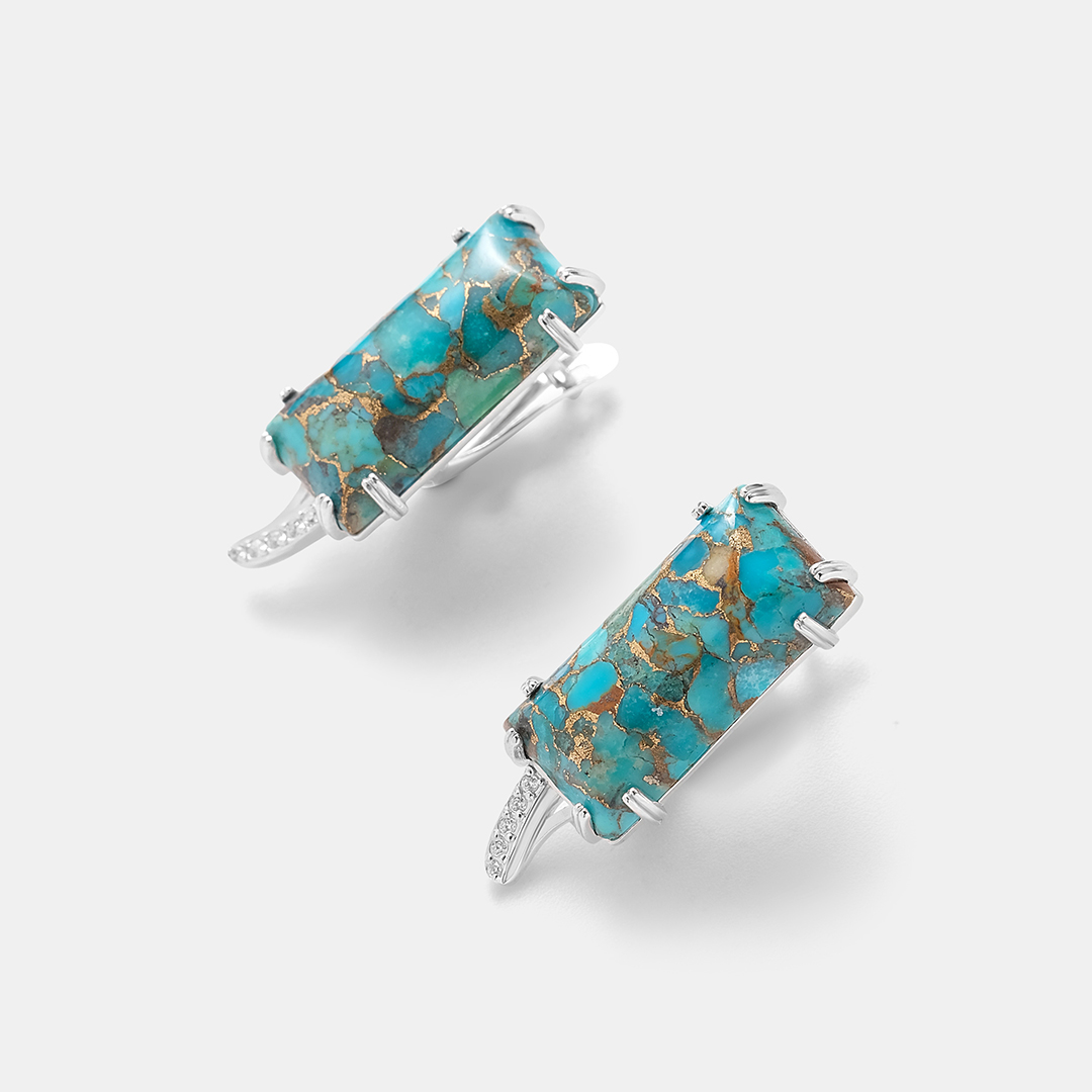Серебряные серьги с бирюзой
