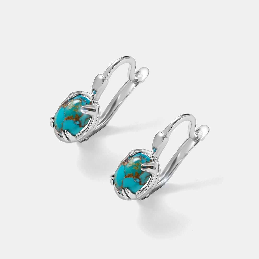 Серебряные серьги с бирюзой