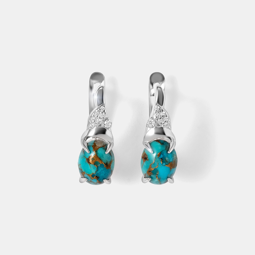 Серебряные серьги с бирюзой