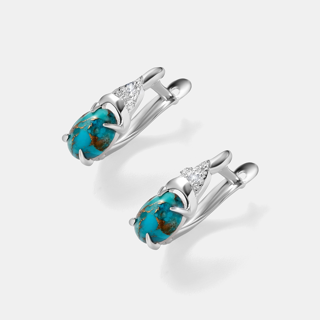 Серебряные серьги с бирюзой