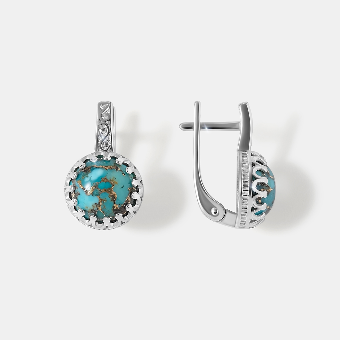 Серебряные серьги с бирюзой