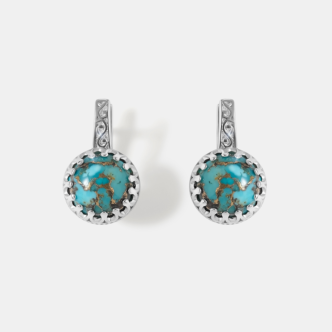 Серебряные серьги с бирюзой