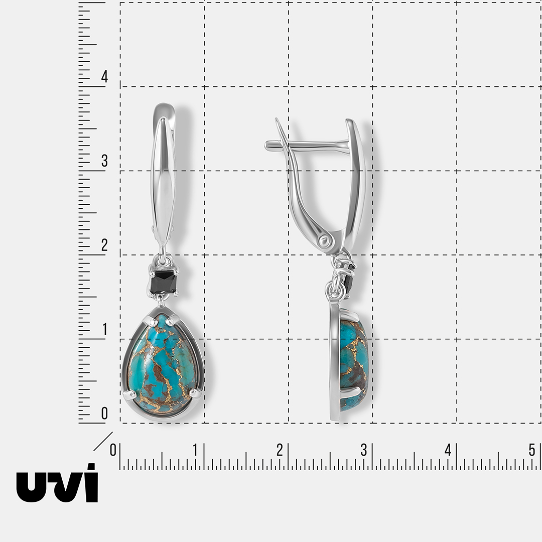 Серебряные серьги с бирюзой