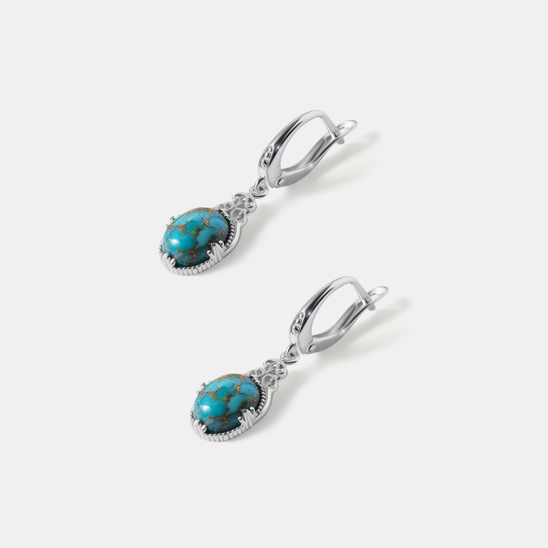 Серебряные серьги с бирюзой