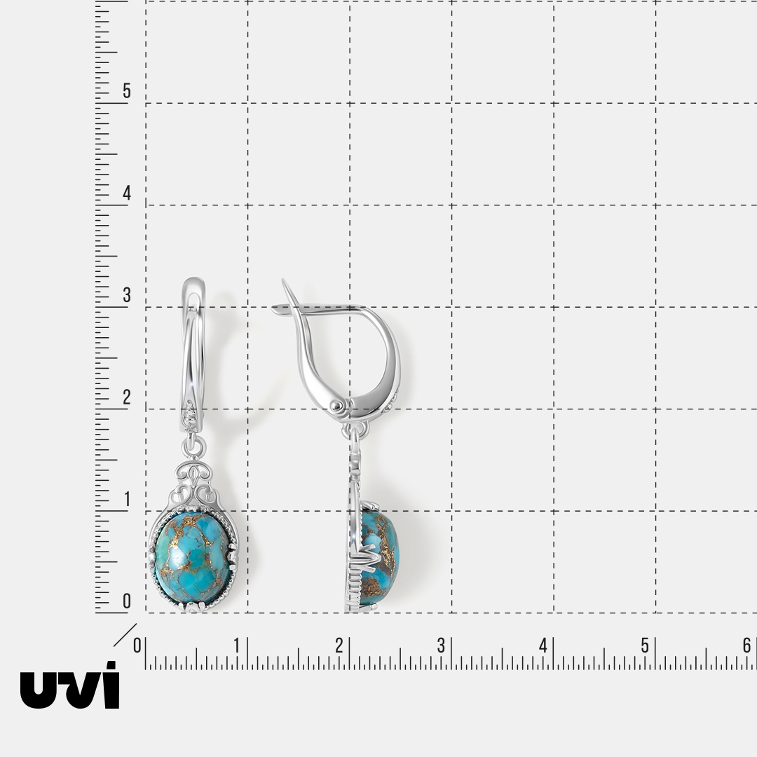 Серебряные серьги с бирюзой