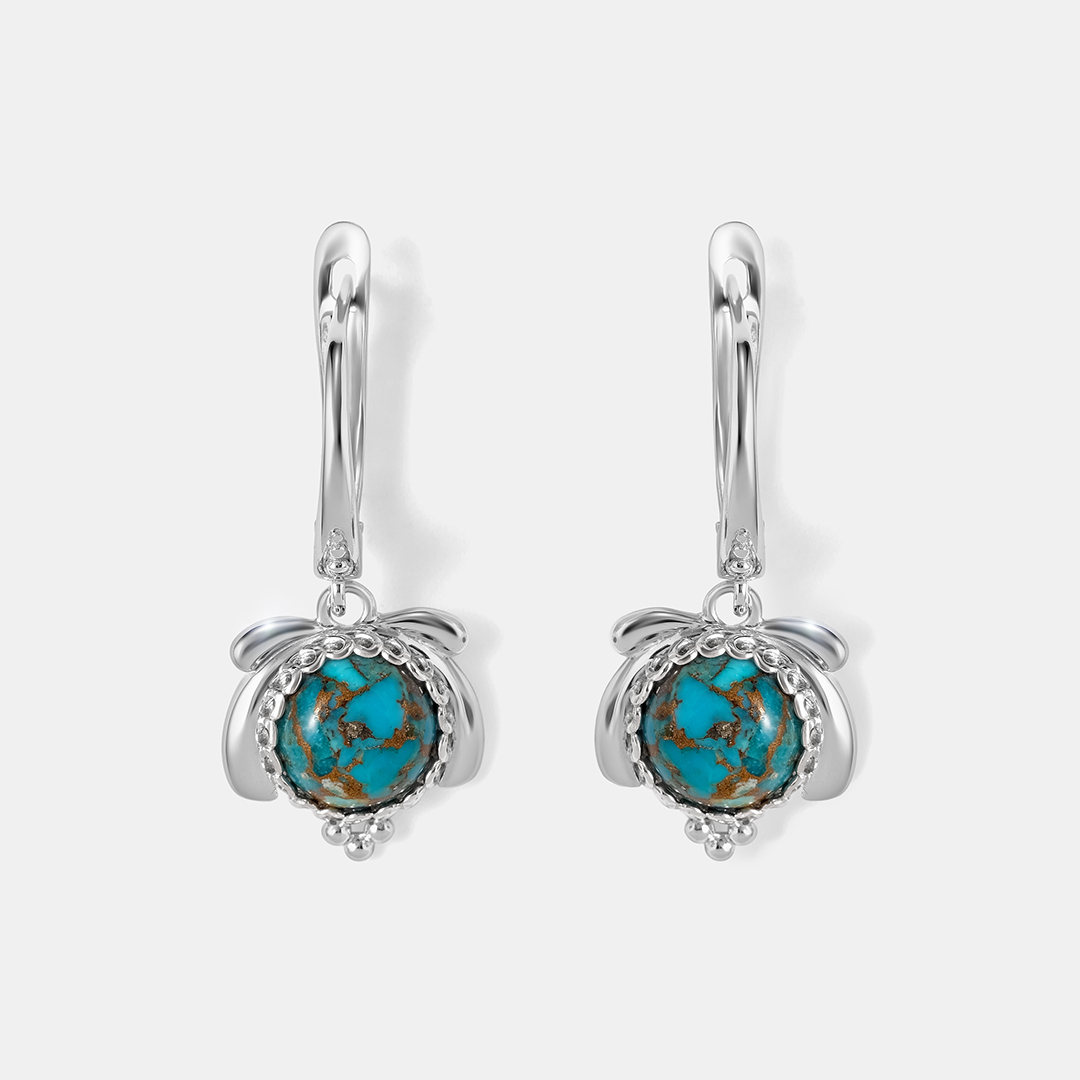 Серебряные серьги с бирюзой