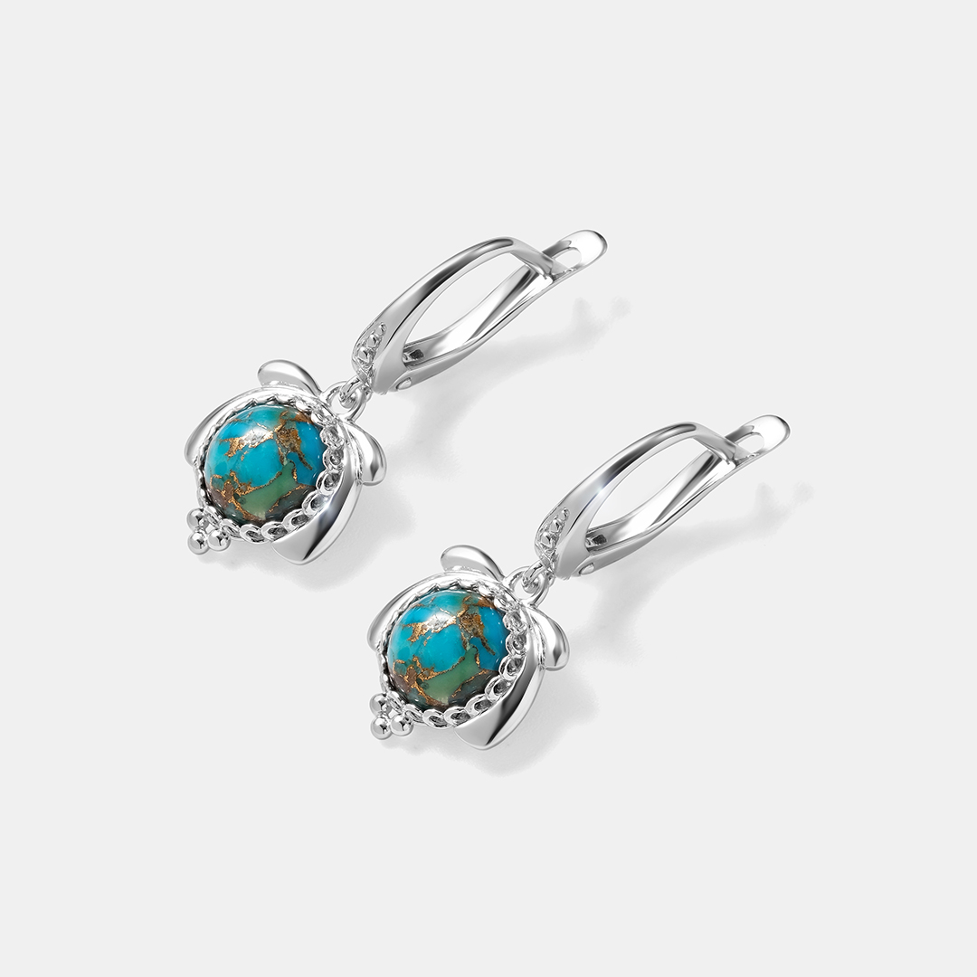 Серебряные серьги с бирюзой