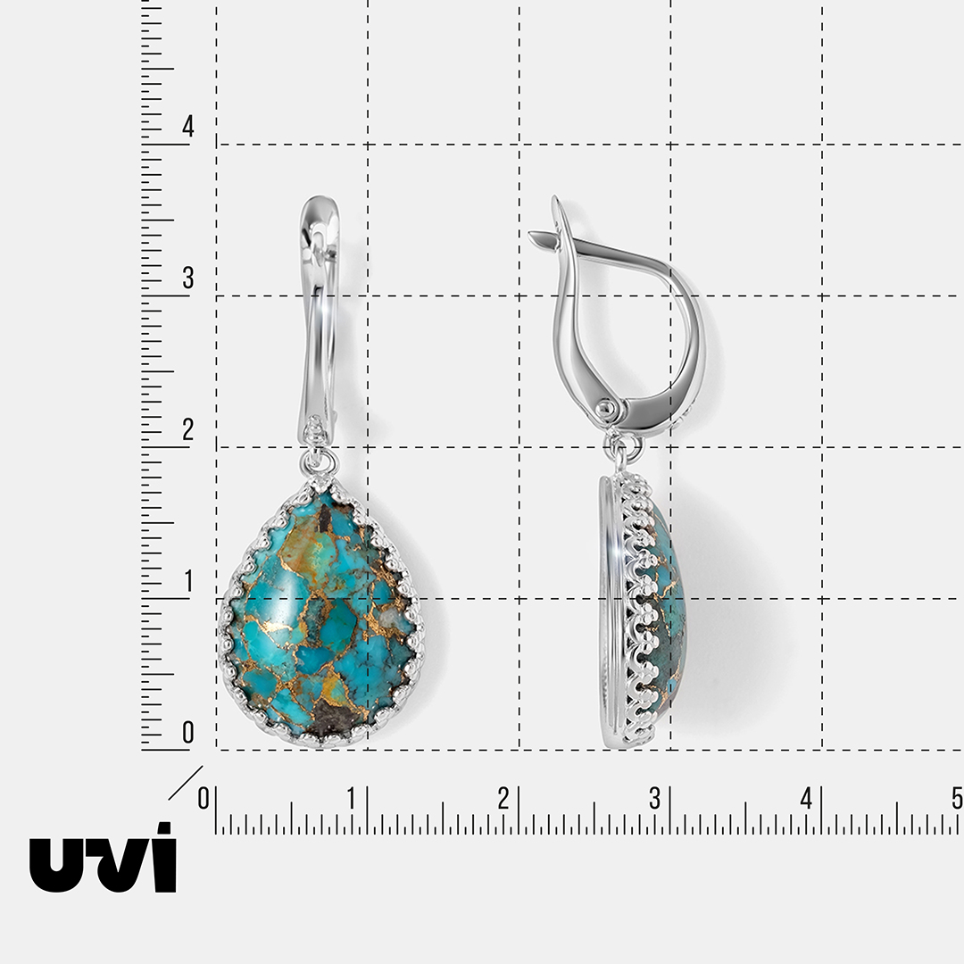 Серебряные серьги с бирюзой