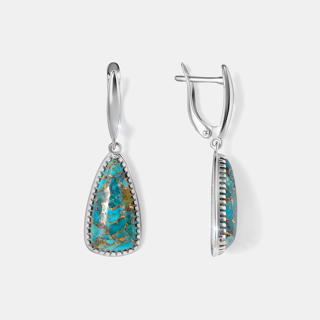 Серебряные серьги с бирюзой