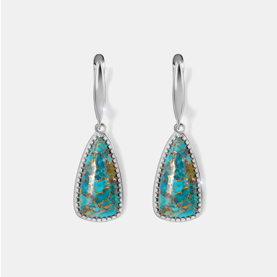 Серебряные серьги с бирюзой