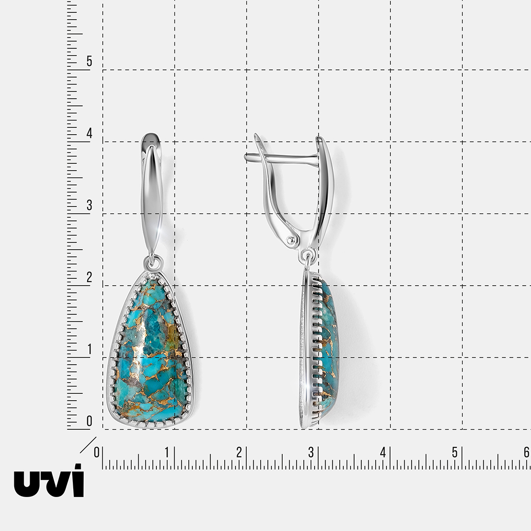 Серебряные серьги с бирюзой